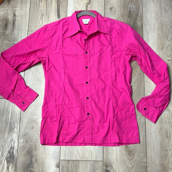 DRIES VAN NOTEN Men’s Button Down Shirt Long Sleeves 100% Cotton Fuchsia Size 50